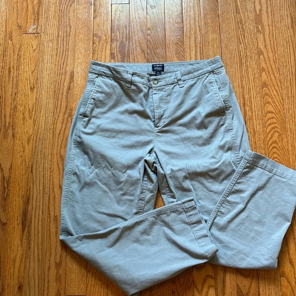 J. Crew Light Gray Cropped Chino Pants